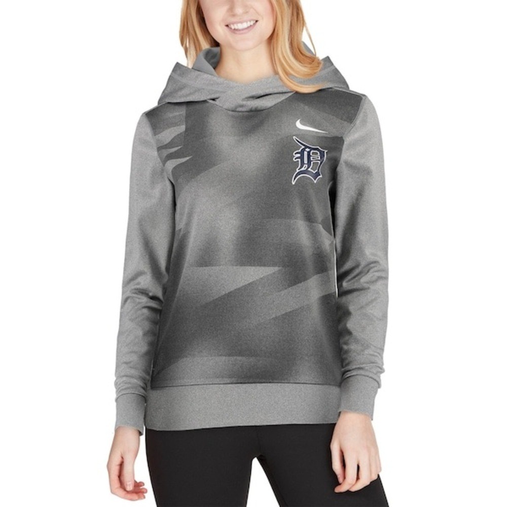 Nike Detroit Tigers Dri FIT Hoodie Gray Pullover Athletic‎ Performance Women's M